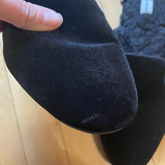 Birdies Phoebe Black Velvet Fur Lined Mules - Picture 5 of 12